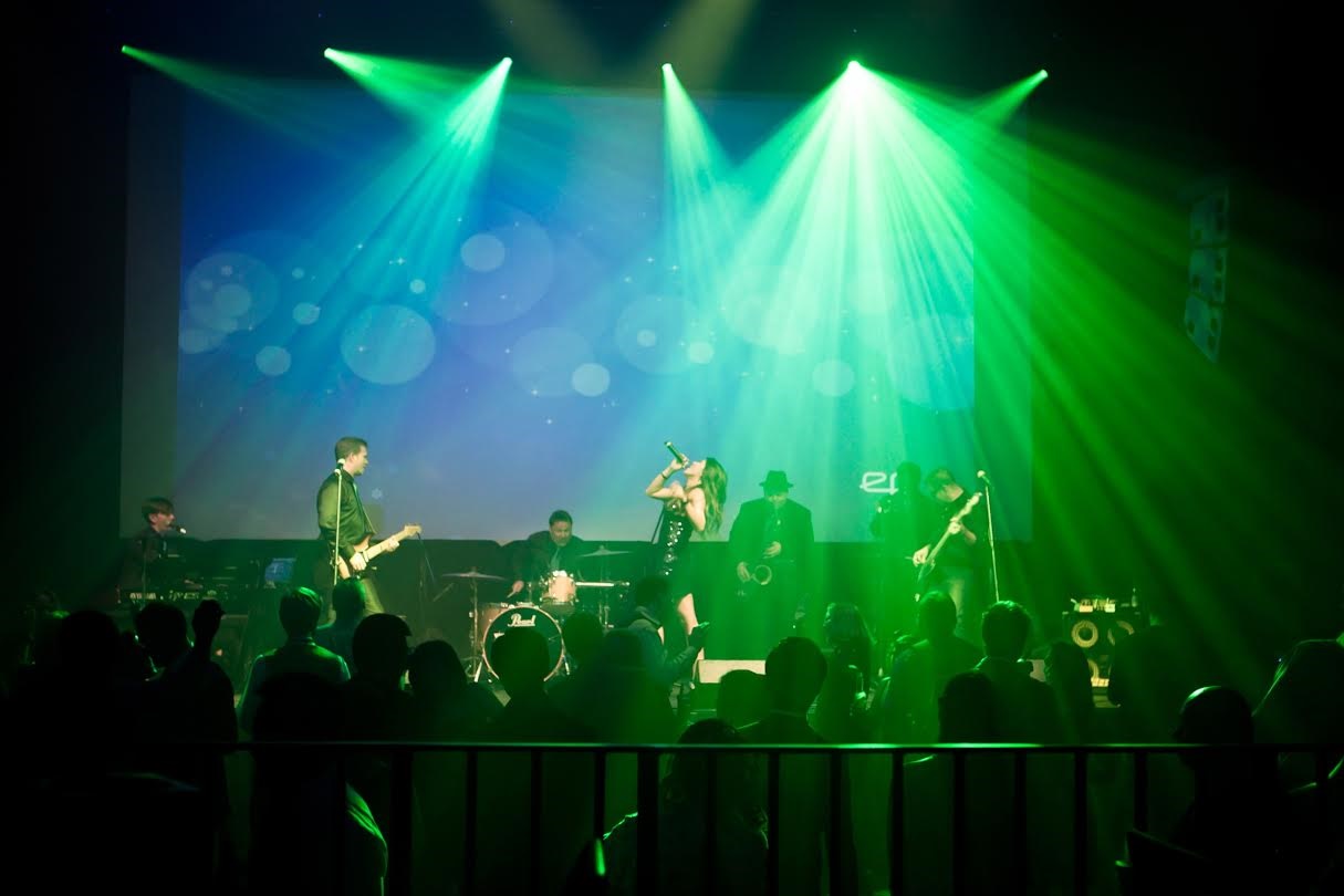 Wedding celebration with live Latin band performance