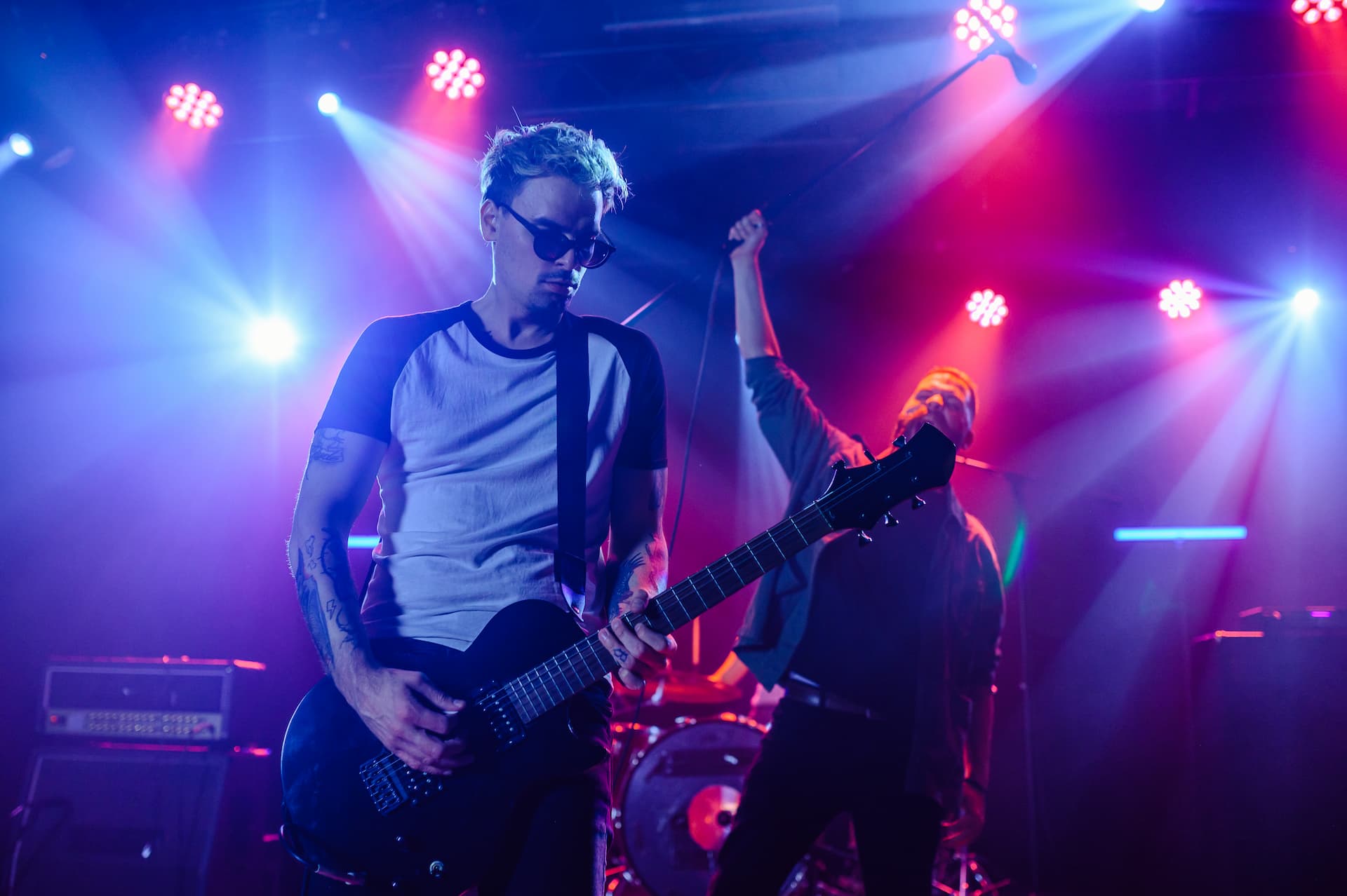 Live band performance moment